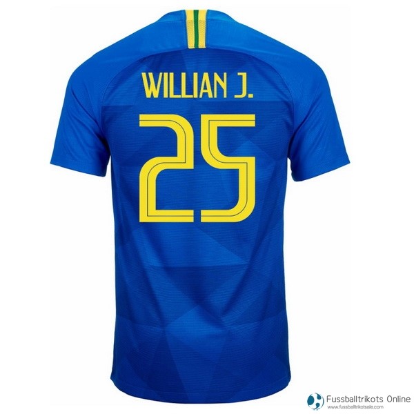 Brasilien Trikot Auswarts Willian J. 2018 Blau Fussballtrikots Günstig